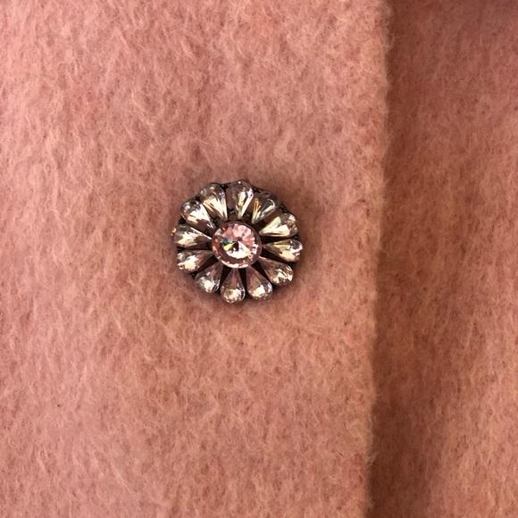 KATE SPADE •Rare• Faux Fur Trim Coat Tulip Pink Coat Jacket Size 2 - Picture 9 of 11